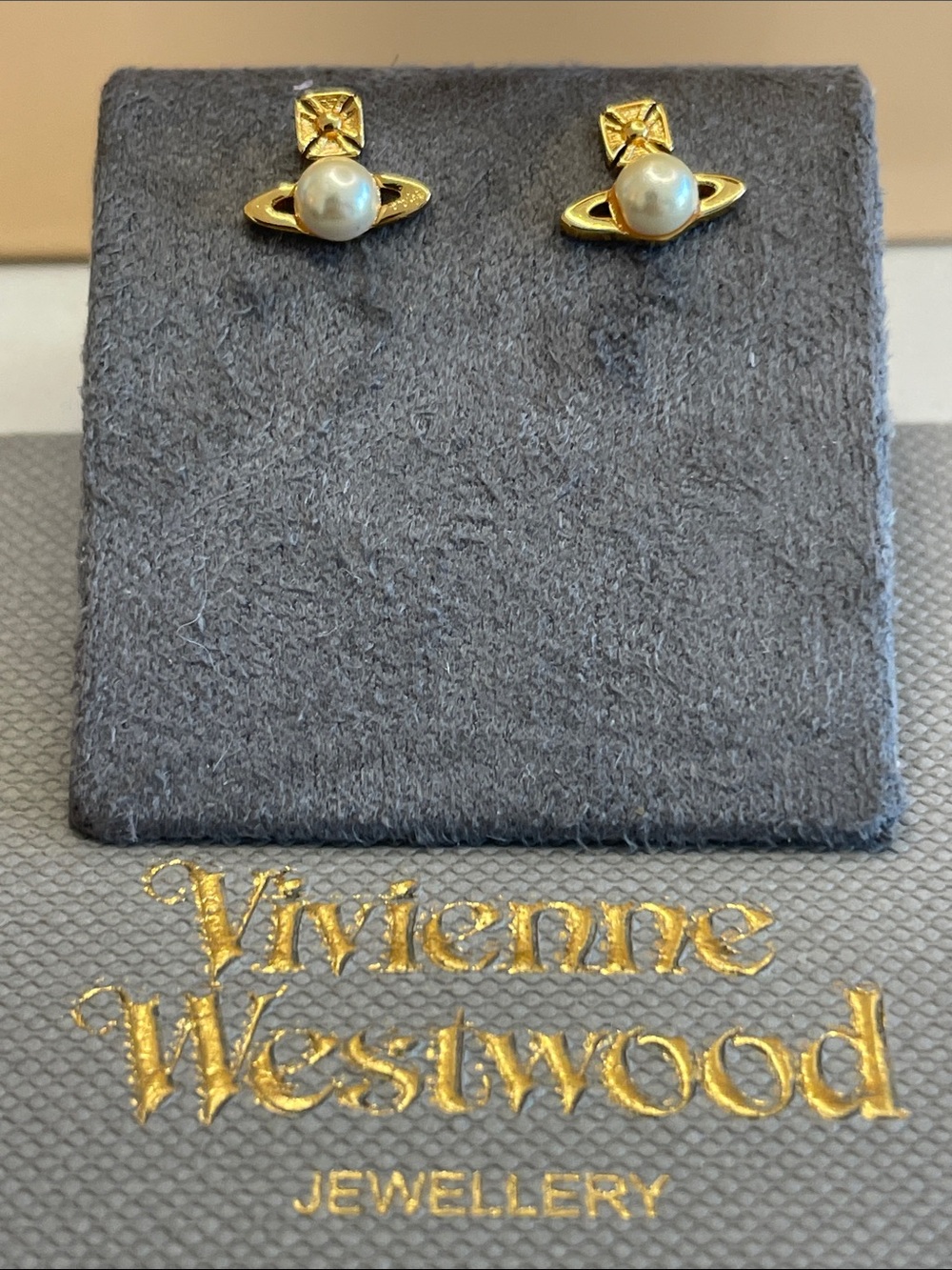 Vivienne Westwood Gold-tone Pearl Orbit Stud Earrings